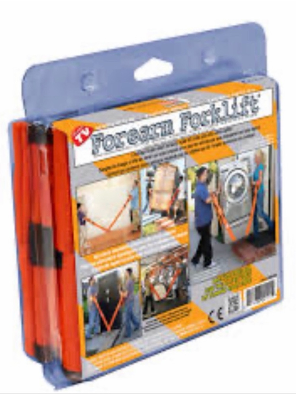2 Orange and Black Forearm Forklift Moving Straps